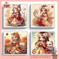 Bộ Dụng Cụ Thêu Tranh Chữ Thập Bằng cotton Thân Thiện Với Môi Trường 11CT Hình Động Vật