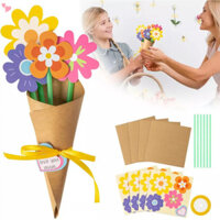 Bộ dụng cụ thủ công Bó hoa - 24 chiếc Ngày của Mẹ Bó hoa Thủ công cho trẻ em Làm bó hoa của riêng bạn Tuần lễ đánh giá cao DIY Quà tặng đầy ơn Thủ công Trường học Lớp học tại nhà