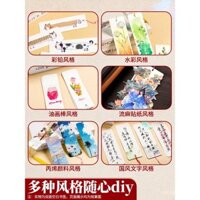 Bộ dụng cụ thủ công DIY đánh dấu trang trống, đánh dấu trang hoa khô, thẻ nhuộm, nhật ký, cắt dán, giấy màu nước sáng tạo, đánh dấu trang tự viết, tự làm cho trẻ em học sinh tiểu học, đánh dấu giấy vẽ sáng tạo thủ công với tua rua