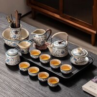 Bộ Dụng Cụ Trà Ru Kiln2024Ấm Trà Gốm Sứ Gia Dụng Mẫu Mới Có Nắp Chén Trà Trọn Bộ Văn Phòng Uống Trà Tặng Quà