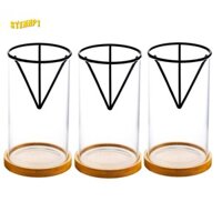 Bộ dụng cụ trồng cây bơ 3 gói, Bình hạt bơ thủy tinh có giá đỡ tam giác và đế tre, Chậu cây nảy mầm