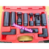 Bộ dụng cụ tuýp tháo mở cảm biến oxy 10 chi tiết 22mm, 27mm, 28mm, 29mm Kamytools