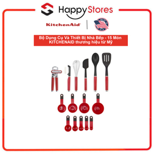 Bộ dụng cụ và thiết bị nhà bếp KitchenAid màu đen - 15 món