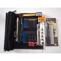 BỘ DỤNG CỤ VẼ TRUYỀN THẦN (BÚT CHÌ, DI CHÌ, GÔM, BÚT TRẮNG, VIẾT TẨY,...)