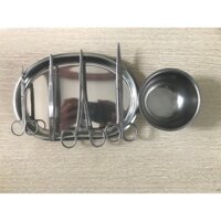BỘ DỤNG CỤ Y TÊ THAY BĂNG VỆ SINH RỬA VẾT THƯƠNG GIA ĐÌNH CÓ KHAY QUẢ ĐẬU INOX