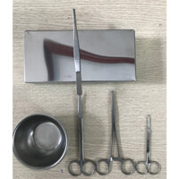 BỘ DỤNG CỤ Y TÊ THAY BĂNG VỆ SINH RỬA VẾT THƯƠNG GIA ĐÌNH CÓ KHAY QUẢ ĐẬU INOX