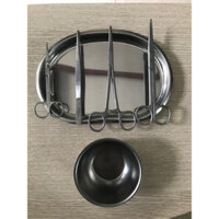 BỘ DỤNG CỤ Y TÊ THAY BĂNG VỆ SINH RỬA VẾT THƯƠNG GIA ĐÌNH KÈM KHAY QUẢ ĐẬU INOX