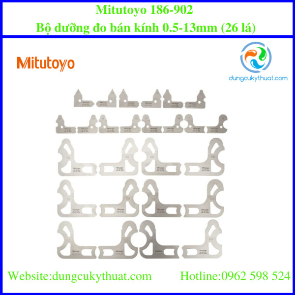 Bộ dưỡng đo cung tròn 26 lá Mitutoyo 186-902