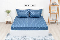 Bộ ga chun chần 180x200 Sông Hồng chất cotton - BC22 059