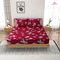 Bộ ga chun chần cotton Sông Hồng 180 cm x 200 cm - BC21042