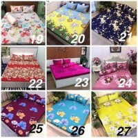 Bộ Ga Chun và 2 Vỏ Gối Cotton Poly Hoạt Tiết Hiện Đại