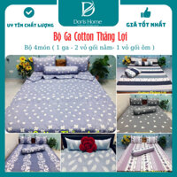 Bộ ga cotton Thắng Lợi 4 món ( 1 ga - 2 vỏ gối nằm - 1 vỏ gối ôm )