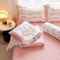 Bộ Ga Đũi 5 Món Cao Cấp - Vỏ Gối Nằm & Ôm, Ga Chun Trần, Thoáng Khí