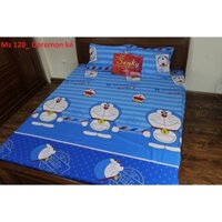 Bộ ga giường +3 vỏ gối nằm cotton poly giá rẻ Doremon huyền thoại (chọn mẫu)