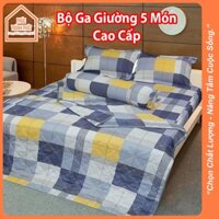 Bộ Ga Giường 5 Món Hàng Cao Cấp Loại 1 Giá Rẻ Tận Xưởng ( Set Ga Nệm 2 Vỏ Áo Gối Nằm 50*70cm , 1 Vỏ Gối Ôm , 1 Chăn )
