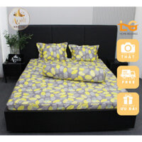 Bộ ga giường kèm gối cotton VẢI HÀN nhập khẩu cho giường m8*2m chất liệu mềm mịn | LINH GIANG