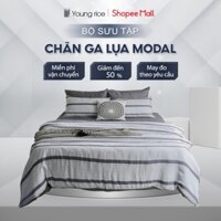 Bộ ga giường Lụa Modal 100% sợi tự nhiên từ Hàn Quốc YOUNGRICE Chăn ga drap grap gra ra Gối Nệm 5 món  Phủ Trải Giường