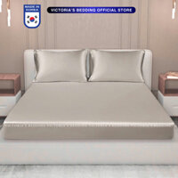 Bộ Ga Giường Phi Lụa Victoria's Bedding Korea Màu Bạc Kim An Toàn Cho Da, Mềm Mịn