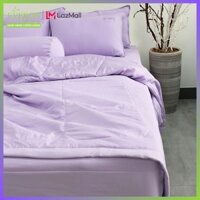 Bộ ga giường Silky Rayon Tím K-Bedding KSR202 (4 món) gồm 1 ga giường 2 vỏ gối nằm 1 vỏ gối ôm | Everon chăn ga gối nệm Hàn Quốc