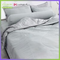 Bộ ga giường Silky Rayon Xám K-Bedding KSR201 (4 món) gồm 1 ga giường 2 vỏ gối nằm 1 vỏ gối ôm | Everon chăn ga gối nệm Hàn Quốc