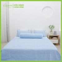 Bộ ga giường Silky Washing Xanh Nhạt K-Bedding KSS103 (4 món) gồm 1 ga giường 2 vỏ gối nằm 1 vỏ gối ôm | Everon chăn ga gối nệm Hàn Quốc