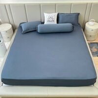 Bộ ga giường thun lạnh 4 món bọc được nệm 20cm gồm ga gối và vỏ ôm