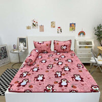 Bộ ga giường thun lạnh COSSET 4 món bọc được nệm 18cm