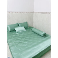 Bộ ga giường và vỏ gối phi lụa 2m2x2m 4 món (1 drap phi lụa 2m2, 2 vỏ gối nằm, 1 vỏ gối ôm) KHÔNG mền