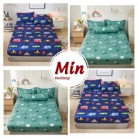 Bộ Ga Giường Vỏ Gối, bộ drap giường M6. M8. M2 cotton 3D Bo Chun Miễn Phí, Được chọn mẫu - Minbedding
