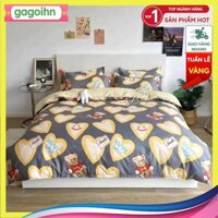 Bộ Ga Gối 1m2,1m6,1m8 Bọc đệm dày tối đa 20cm,Vải Cotton Poly,có chọn mẫu,mẫu gấu vàng
