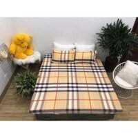 Bộ Ga Gối 3 Món Cottong Poly - Kẻ vàng 2020 ( Ưu Đãi Quà Tặng )