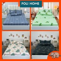 Bộ ga gối 3 món m6/m8 drap giường poly cotton, ga giường + 2 vỏ gối nằm đơn giản Folihome