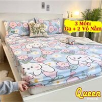 Bộ Ga Gối 3 Món💖m2/m4/m6/m8💖 Drap Trải Nệm Cotton Poly Mẫu Tùy Chọn - Lotus Bedding