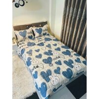 Bộ ga gối 4 món gồm 1 ga 2 vỏ gối kèm 1 vỏ gối ôm vải cotton poly (không kèm chăn)