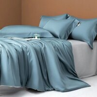 Bộ Ga Gối  4 Món Lụa Tencel Cao Cấp Jafuma, Drap Giường Tencel Mát Lạnh  1m6, 1m8X2m Cho Nệm 3-25cm