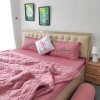 Bộ ga gối 4 món thun hàn quốc Kingroom đủ kích thước ga nệm 1m2, 1m4, 1m6, 1m8 chưa gồm chăn