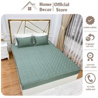 Bộ ga gối bọc chun phi lụa trần bông cao cấp, ga trải giường lụa bọc đệm đủ size 1m6 1m8 2m