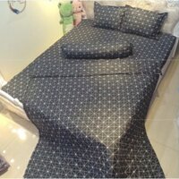 Bộ ga gối chăn hè trần bông 5 món mẫu kẻ bàn cờ