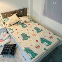 Bộ Ga Gối Chun Trần Bông Cotton Poly 2MX2M2 , Ga trải giường trần bông mỏng bo chun bọc đệm TỐI ĐA 15CM
