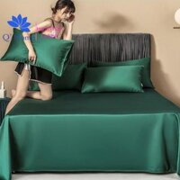 Bộ Ga Gối Cotton 60s Dệt Lụa Xanh Ngọc Canada - Bộ Ga Gối Cotton Lụa Satin Cao Cấp  Q' Home