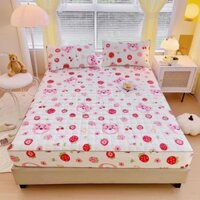 Bộ Ga Gối Cotton Đũi  Sơ ĐậuTrần 3 Món HQ Bedding Ga Trải Giường Trần Bông Đủ Mọi Kích Thước( Kèm 2 vỏ gối 50x70)