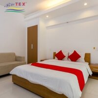 Bộ Ga Gối Cotton Khách Sạn Trắng Trơn RIOTEX Kích Thước 1m/1m2/1m4/1m6/1m8/2m nệm 5-25cm T300