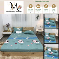 Bộ ga gối, Cotton Poly nhiều màu sắc bedding - Chăn ga gối miễn phí may bo chun M4,M6,M8