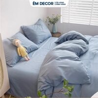 Bộ ga gối Cotton Tici cập nhật màu mới nhất Êm Decor - Ga giường bo chun đủ kích thước theo yêu cầu (Không kèm ruột)