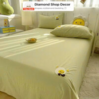 Bô ga gối Đũi 3 món có hoạ tiết thêu nổi 3D xinh xắn,chất vải đũi êm mềm mịn