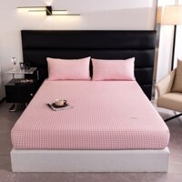 Bộ ga gối đũi cotton kẻ m6/m8/2m2 drap giường cotton đũi, ga trải giường + 2 vỏ gối nằm thoáng mát mềm mịn