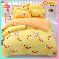 Bộ ga gối giường 1m2,1m6,1m8 mẫu vịt vàng,được chọn mẫu