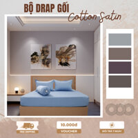 Bộ Ga Gối Giường 1m6x2m Cotton Satin 4 món Nhiều Màu bo chun Cao Cấp MYM Mềm Mịn Thoáng Mát