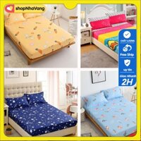 Bộ Ga Gối kèm vỏ gối ôm 4 Món ,Ga đã bo chun kích thước 1M4/1M5/1M6x2M, Ga Nệm 1M4/1M5/1M6 NHIỀU MẪU MỚI