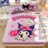 Bộ ga gối lông thỏ hình ngộ nghĩnh Tamy Bedding bộ ga hình labubu không chăn bộ ga nỉ mịn không bai màu mịn màng
